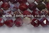 CBD383 15.5 inches 6mm faceted nuggets brecciated jasper beads