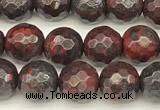 CBD390 15 inches 6mm faceted round brecciated jasper beads