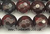 CBD392 15 inches 10mm faceted round brecciated jasper beads