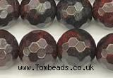 CBD393 15 inches 12mm faceted round brecciated jasper beads