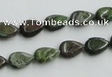 CBG08 15.5 inches 8*12mm flat teardrop bronze green gemstone beads