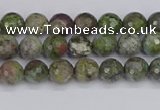 CBG100 15.5 inches 4mm faceted round bronze green gemstone beads