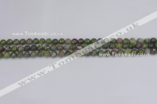 CBG100 15.5 inches 4mm faceted round bronze green gemstone beads