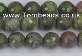 CBG102 15.5 inches 8mm faceted round bronze green gemstone beads