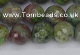 CBG104 15.5 inches 12mm faceted round bronze green gemstone beads