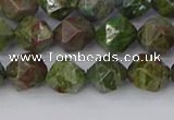 CBG109 15.5 inches 8mm faceted nuggets bronze green gemstone beads