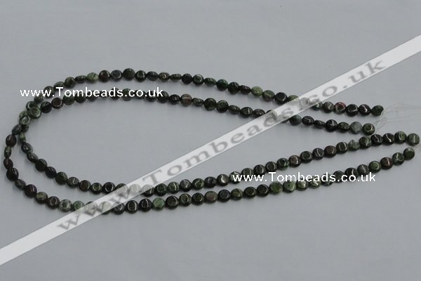 CBG11 15.5 inches 6mm flat round bronze green gemstone beads