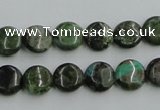 CBG14 15.5 inches 10mm flat round bronze green gemstone beads