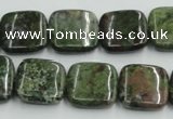 CBG17 15.5 inches 18*18mm square bronze green gemstone beads wholesale