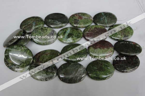 CBG32 15.5 inches 30*40mm oval bronze green gemstone beads