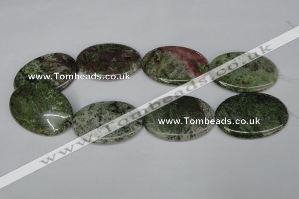 CBG33 15.5 inches 35*50mm oval bronze green gemstone beads