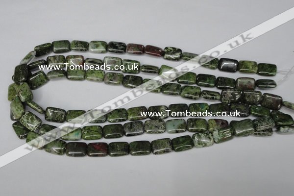 CBG45 15.5 inches 10*14mm rectangle bronze green gemstone beads