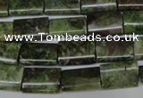 CBG50 15.5 inches 10*14mm flat tube bronze green gemstone beads