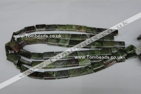 CBG52 15.5 inches 13*18mm flat tube bronze green gemstone beads