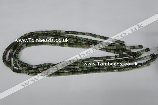 CBG76 15.5 inches 4*6mm cuboid bronze green gemstone beads