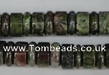 CBG80 15.5 inches 5*14mm & 7*14mm rondelle bronze green gemstone beads