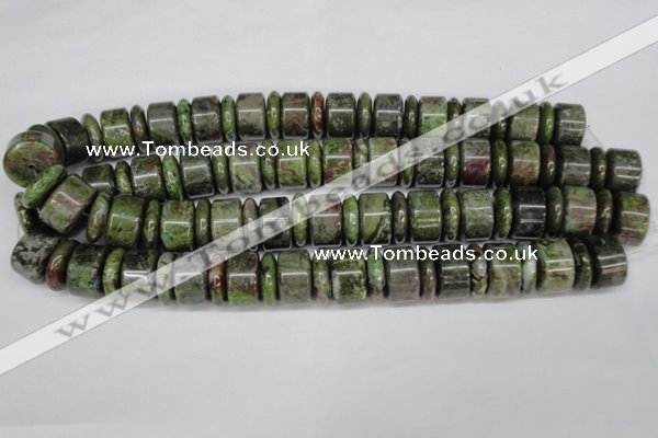 CBG82 15.5 inches 6*18mm & 11*18mm rondelle bronze green gemstone beads