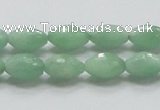 CBJ14 15.5 inches 8*12mm faceted rice jade beads wholesale