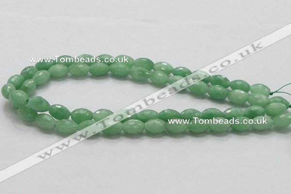 CBJ15 15.5 inches 10*15mm faceted rice jade beads wholesale