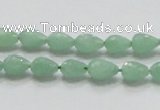 CBJ19 15.5 inches 6*10mm faceted teardrop jade beads wholesale