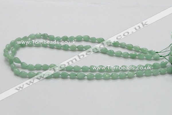 CBJ19 15.5 inches 6*10mm faceted teardrop jade beads wholesale