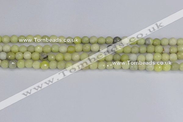 CBJ211 15.5 inches 6mm faceted round Australia butter jade beads