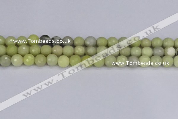 CBJ212 15.5 inches 8mm faceted round Australia butter jade beads