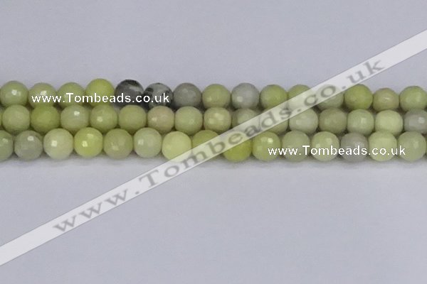 CBJ214 15.5 inches 12mm faceted round Australia butter jade beads