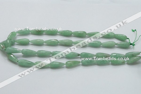 CBJ25 15.5 inches 8*20mm faceted teardrop jade beads wholesale