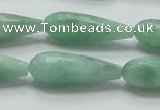 CBJ26 15.5 inches 10*30mm faceted teardrop jade beads wholesale