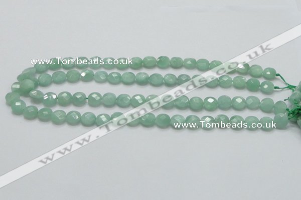 CBJ36 15.5 inches 10mm faceted flat round jade beads wholesale