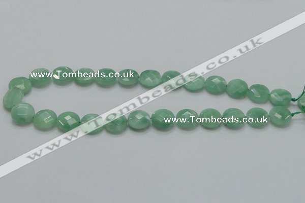 CBJ37 15.5 inches 15mm faceted flat round jade beads wholesale