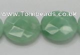 CBJ39 15.5 inches 25mm faceted flat round jade beads wholesale