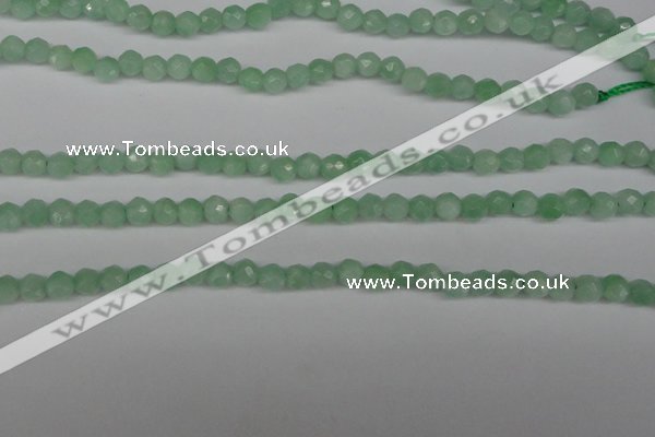 CBJ46 15.5 inches 4mm faceted round jade beads wholesale