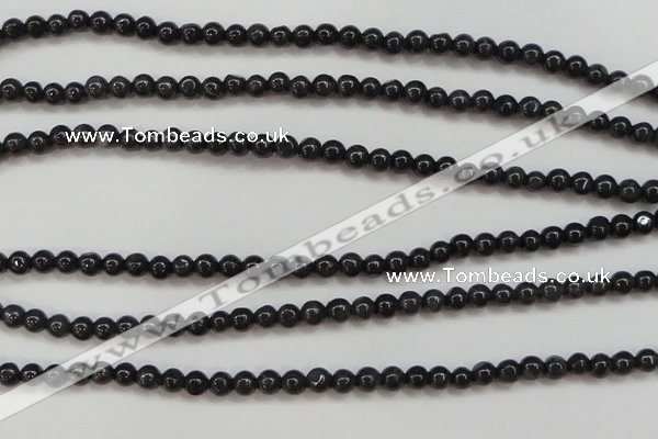 CBJ501 15.5 inches 4mm round black jade beads wholesale