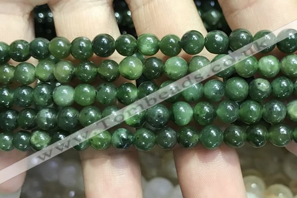 CBJ631 15.5 inches 6mm round Russian green jade beads wholesale