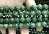 CBJ633 15.5 inches 10mm round Russian green jade beads wholesale