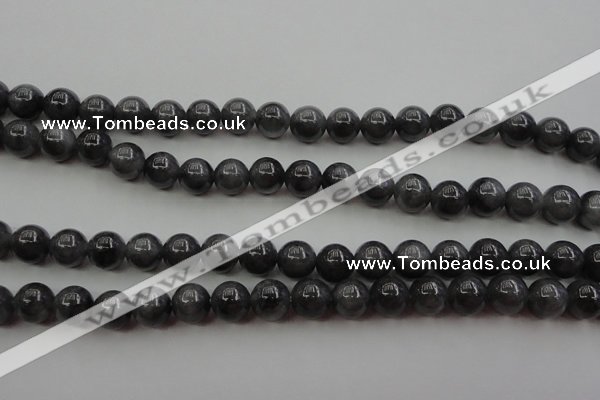 CBJ651 15.5 inches 8mm round black jade beads wholesale