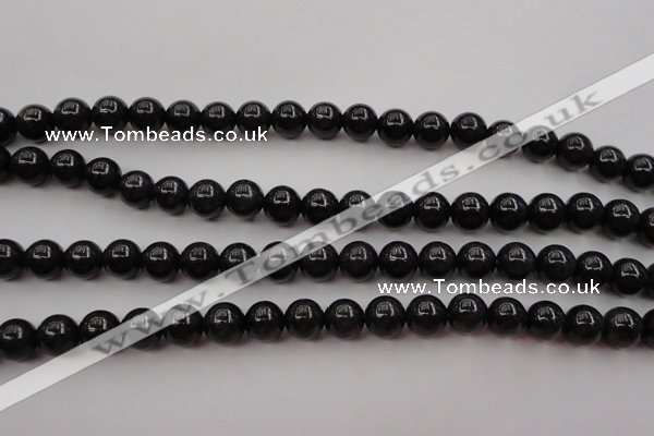 CBJ657 15.5 inches 8mm round black jade beads wholesale