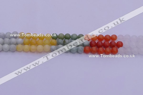 CBJ662 15.5 inches 8mm round mixed jade beads wholesale