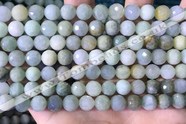 CBJ667 15.5 inches 8mm faceted round jade beads wholesale