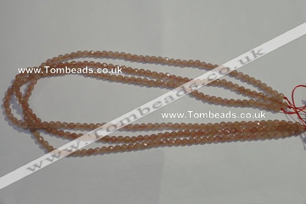 CBQ07 15.5 inches 4mm faceted round strawberry quartz beads