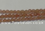 CBQ08 15.5 inches 6mm faceted round strawberry quartz beads