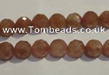 CBQ09 15.5 inches 8mm faceted round strawberry quartz beads