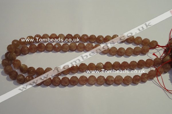 CBQ09 15.5 inches 8mm faceted round strawberry quartz beads