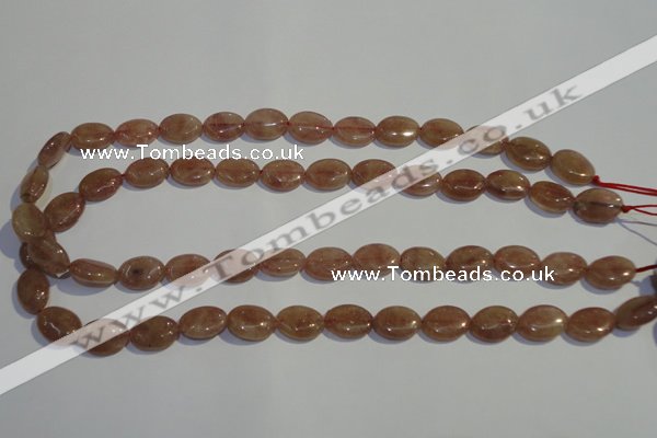 CBQ20 15.5 inches 10*14mm oval strawberry quartz beads wholesale