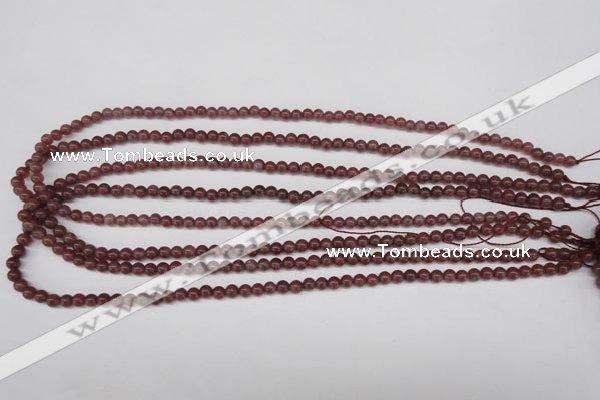 CBQ200 15.5 inches 4mm round strawberry quartz beads wholesale