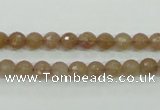 CBQ211 15.5 inches 6mm faceted round strawberry quartz beads