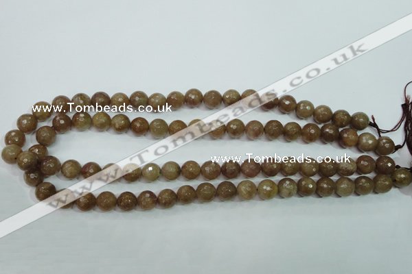 CBQ213 15.5 inches 10mm faceted round strawberry quartz beads