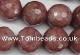 CBQ217 15.5 inches 18mm faceted round strawberry quartz beads